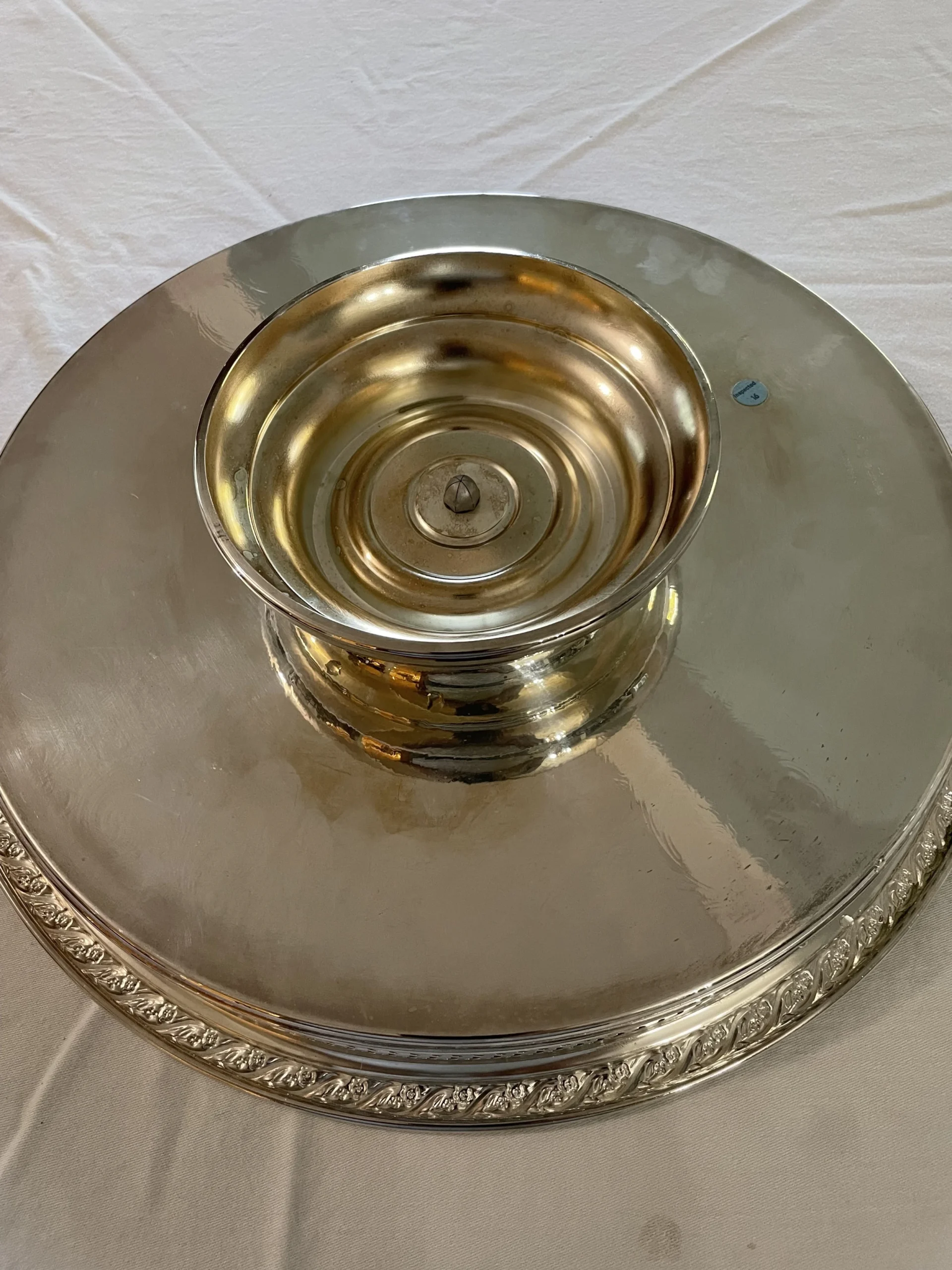 1960’s “Spring Flowers” Wm. Rogers & Son Silver Plate Gallery Tray Lazy Susan 4 1960’s “Spring Flowers” Wm. Rogers & Son Silver Plate Gallery Tray Lazy Susan - Image 4