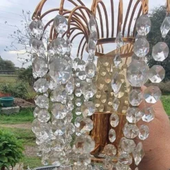 1960's Swedish Regency/ MCM Cut Crystal Waterfall 24k Gold Frame Wall Sconces By Palwa Set Of 6 -chairish shop 1960s swedish regency mcm cut crystal waterfall 24k gold frame wall sconces by palwa set of 6 3190