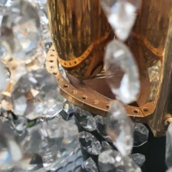 1960's Swedish Regency/ MCM Cut Crystal Waterfall 24k Gold Frame Wall Sconces By Palwa Set Of 6 -chairish shop 1960s swedish regency mcm cut crystal waterfall 24k gold frame wall sconces by palwa set of 6 4567