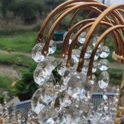 1960's Swedish Regency/ MCM Cut Crystal Waterfall 24k Gold Frame Wall Sconces By Palwa Set Of 6 -chairish shop 1960s swedish regency mcm cut crystal waterfall 24k gold frame wall sconces by palwa set of 6 8058