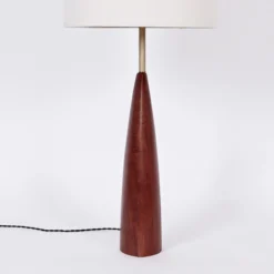 1960's Tall Ernst Henriksen Denmark Turned Teak And Brass Table Lamp -chairish shop 1960s tall ernst henriksen denmark turned teak and brass table lamp 1214 scaled