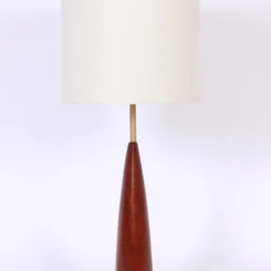 1960's Tall Ernst Henriksen Denmark Turned Teak And Brass Table Lamp -chairish shop 1960s tall ernst henriksen denmark turned teak and brass table lamp 5085 scaled
