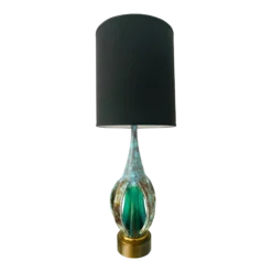 Front Page 18 1960's Turquoise Blue Stoneware Pottery Lamp With Brutalist Form, Denmark
