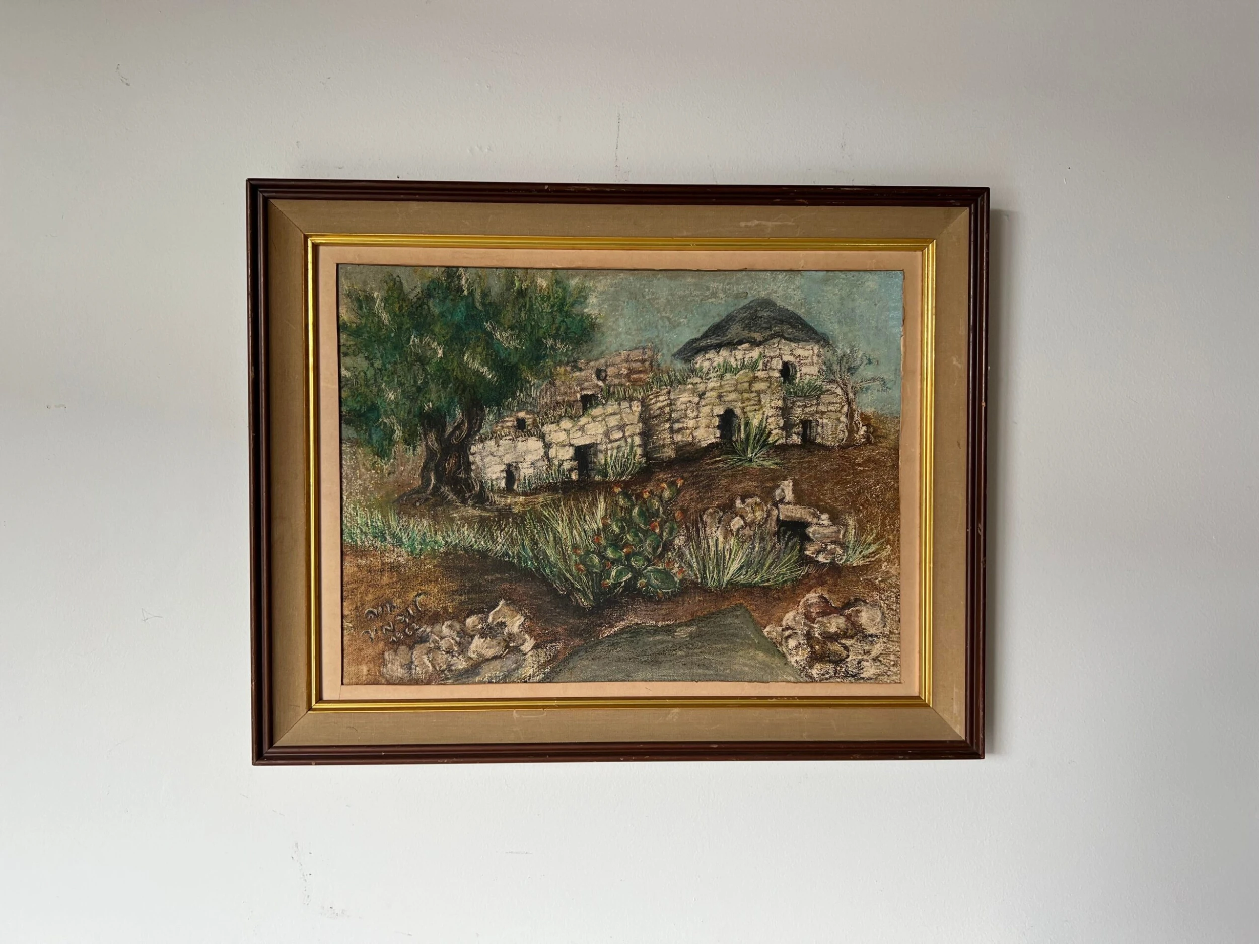 1960's Vintage Adobe House - Countryside Oil Landscape Painting 3 1960's Vintage Adobe House - Countryside Oil Landscape Painting - Image 3