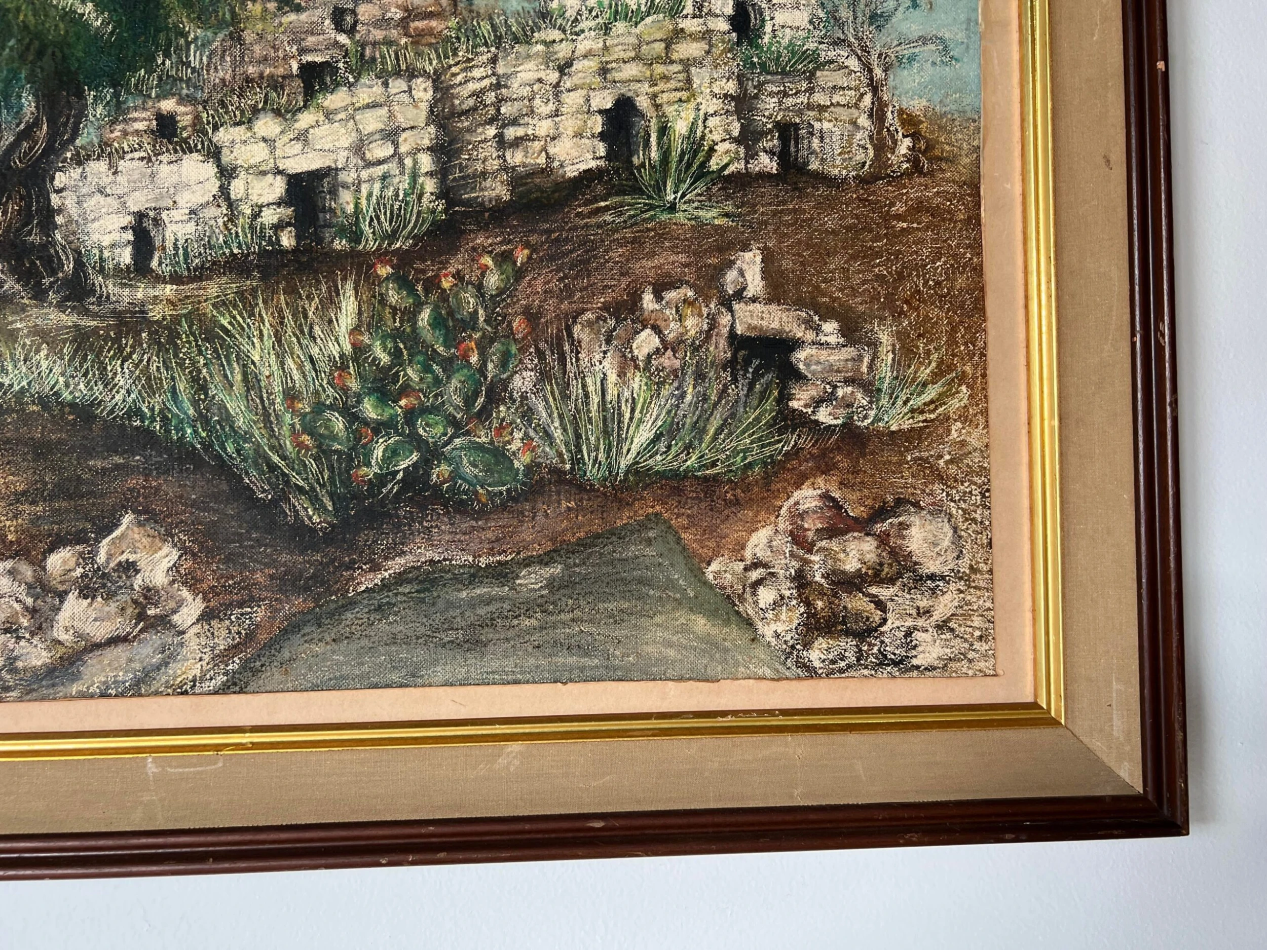 1960's Vintage Adobe House - Countryside Oil Landscape Painting 8 1960's Vintage Adobe House - Countryside Oil Landscape Painting - Image 8