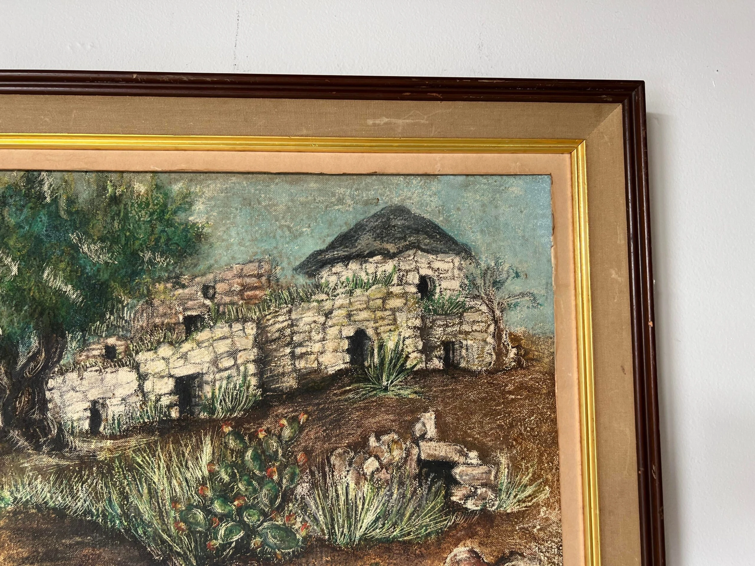 1960's Vintage Adobe House - Countryside Oil Landscape Painting 7 1960's Vintage Adobe House - Countryside Oil Landscape Painting - Image 7