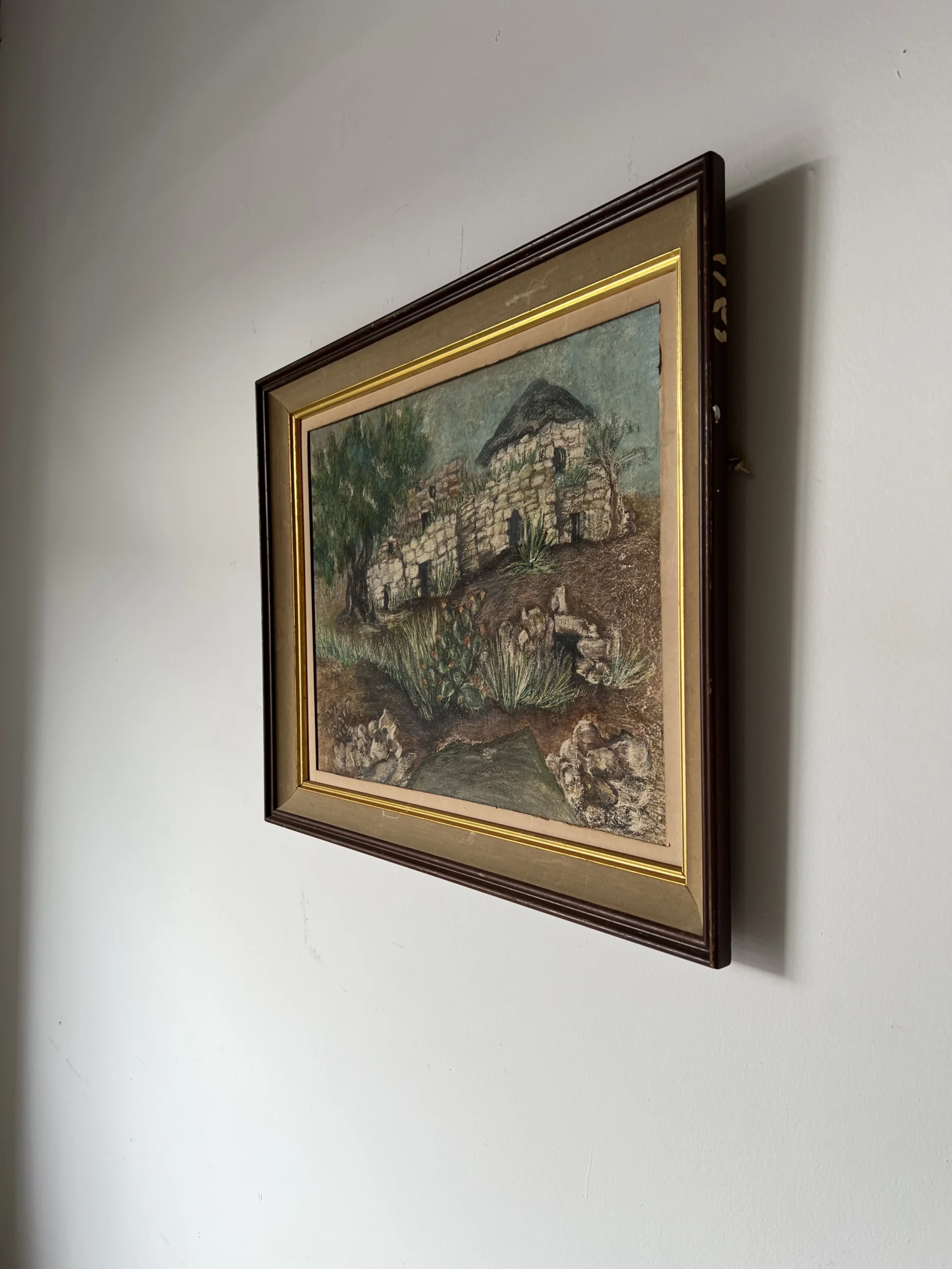 1960's Vintage Adobe House - Countryside Oil Landscape Painting 4 1960's Vintage Adobe House - Countryside Oil Landscape Painting - Image 4