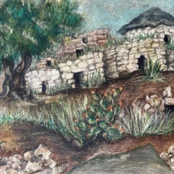 1960's Vintage Adobe House - Countryside Oil Landscape Painting 19 1960's Vintage Adobe House - Countryside Oil Landscape Painting -chairish shop 1960s vintage adobe house countryside oil landscape painting 7510 scaled