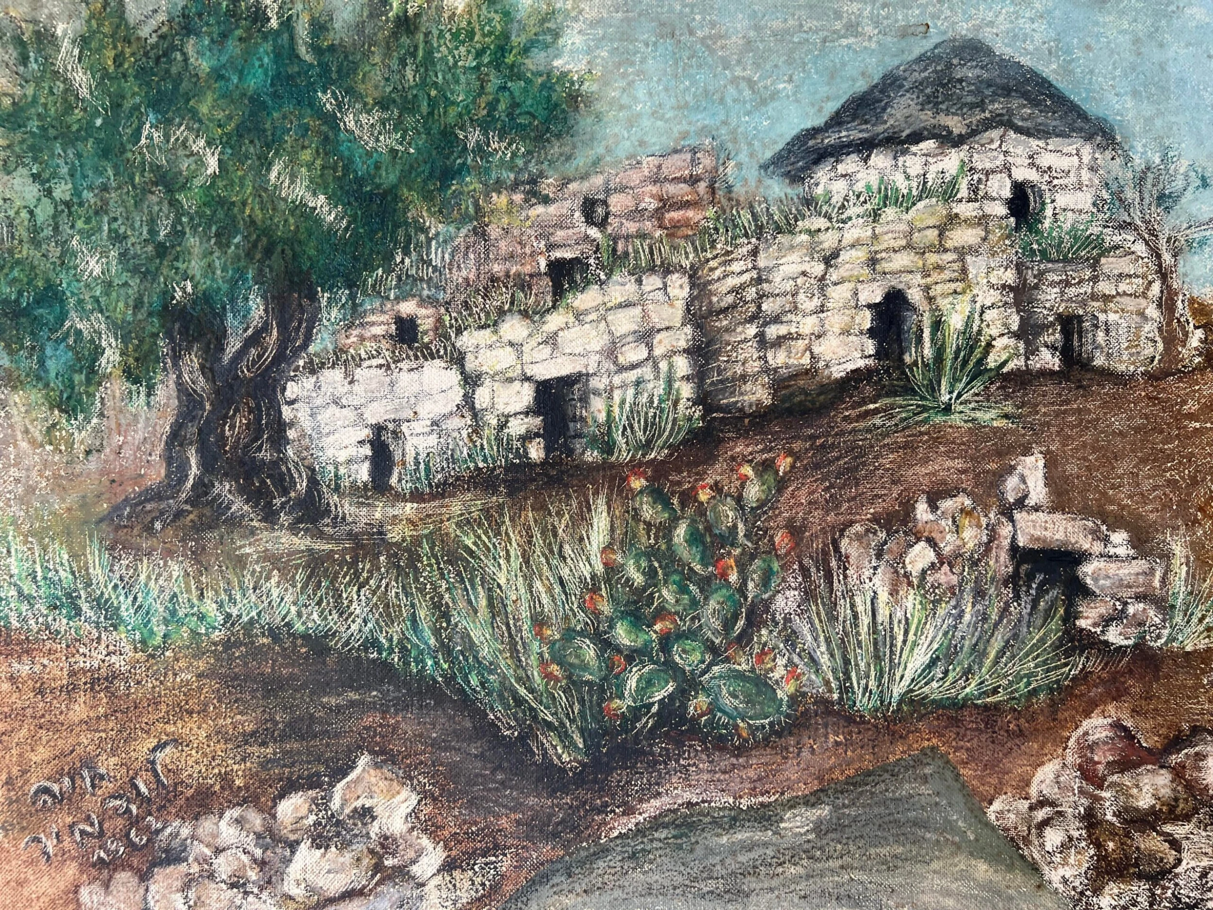 1960's Vintage Adobe House - Countryside Oil Landscape Painting 10 1960's Vintage Adobe House - Countryside Oil Landscape Painting - Image 10