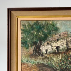 1960's Vintage Adobe House - Countryside Oil Landscape Painting 15 1960's Vintage Adobe House - Countryside Oil Landscape Painting -chairish shop 1960s vintage adobe house countryside oil landscape painting 8097 scaled
