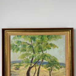 1960's Vintage Impressionist Plain Air Tree Landscape Oil Painting , Framed -chairish shop 1960s vintage impressionist plain air tree landscape oil painting framed 0269 scaled