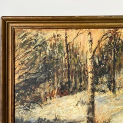 1960's Vintage Impressionist Winter Landscape Painting , Framed -chairish shop 1960s vintage impressionist winter landscape painting framed 6323 scaled