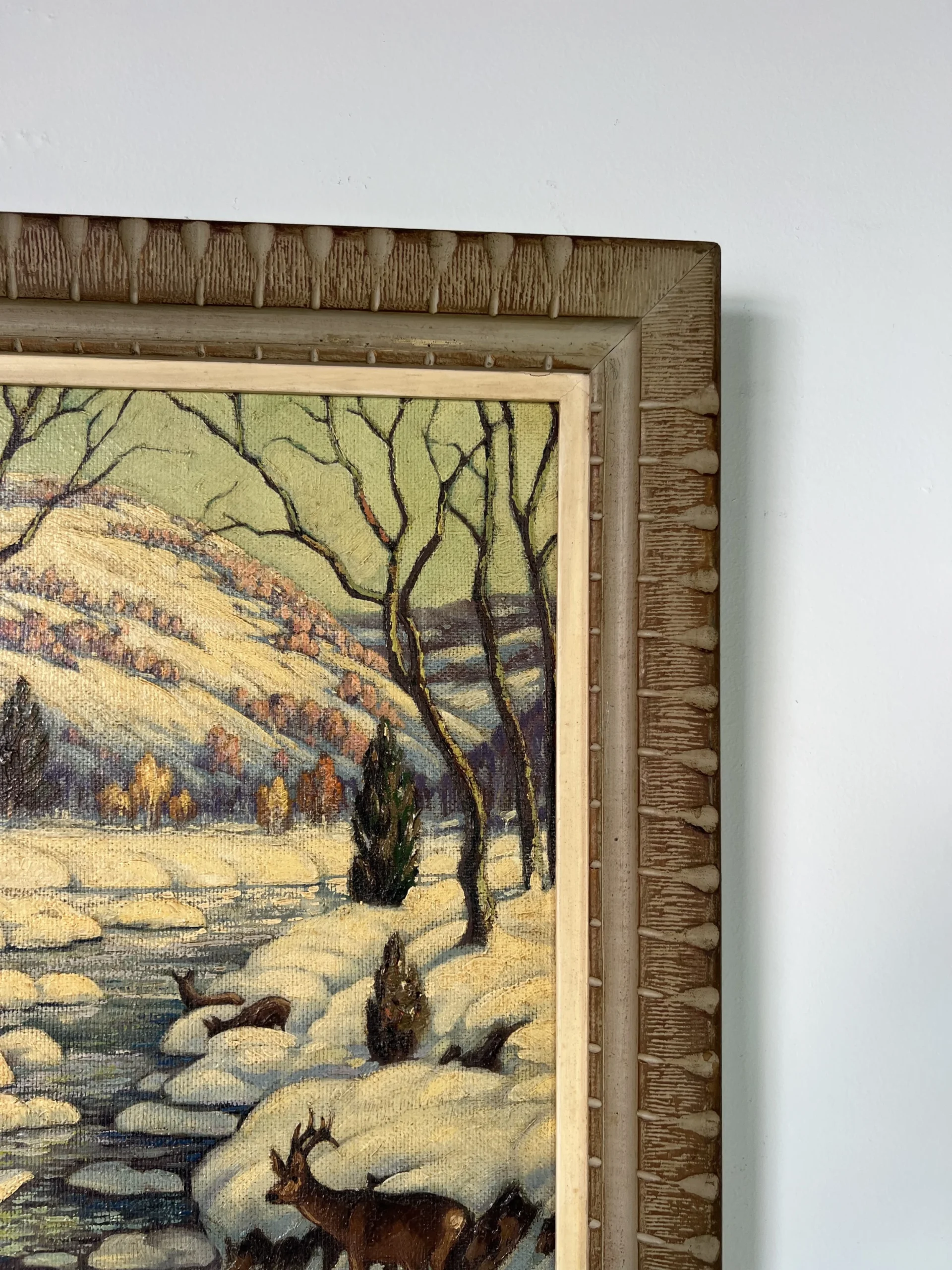 1960's Vintage Triek Winter River Landscape Oil Painting 8 1960's Vintage Triek Winter River Landscape Oil Painting - Image 8
