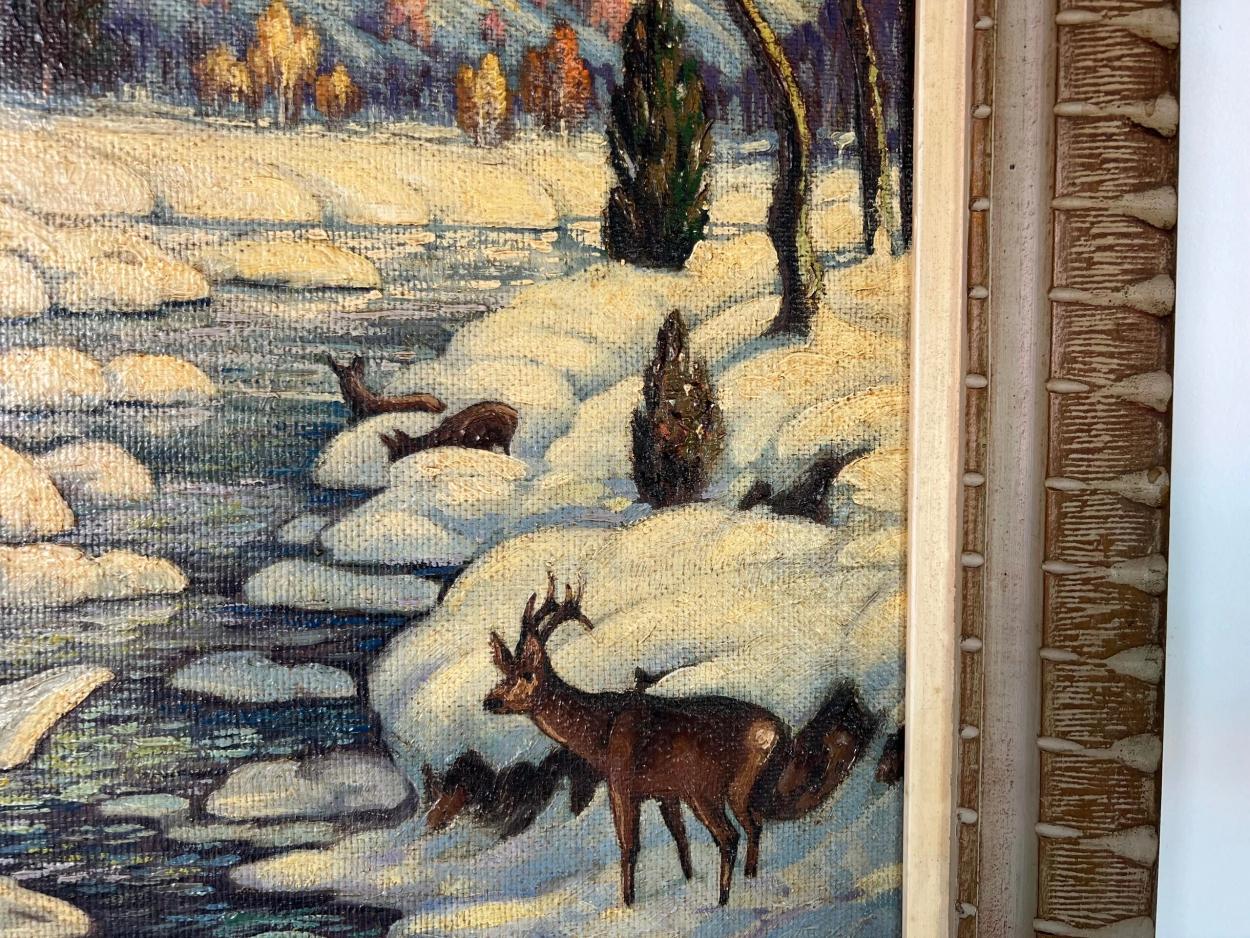 1960's Vintage Triek Winter River Landscape Oil Painting 9 1960's Vintage Triek Winter River Landscape Oil Painting - Image 9