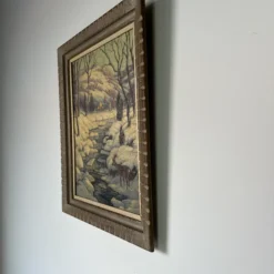 1960's Vintage Triek Winter River Landscape Oil Painting 13 1960's Vintage Triek Winter River Landscape Oil Painting -chairish shop 1960s vintage triek winter river landscape oil painting 3091 scaled