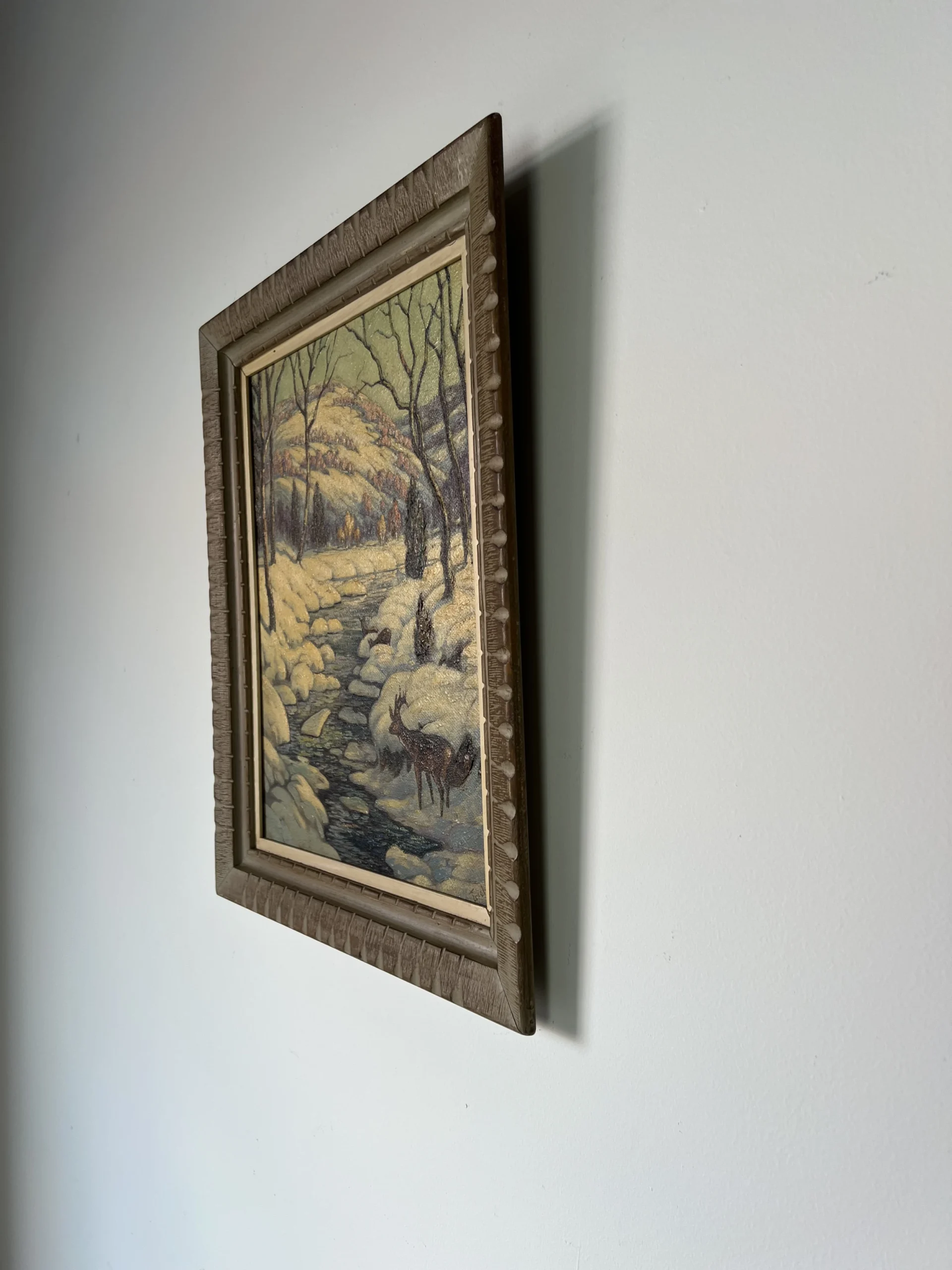 1960's Vintage Triek Winter River Landscape Oil Painting 4 1960's Vintage Triek Winter River Landscape Oil Painting - Image 4