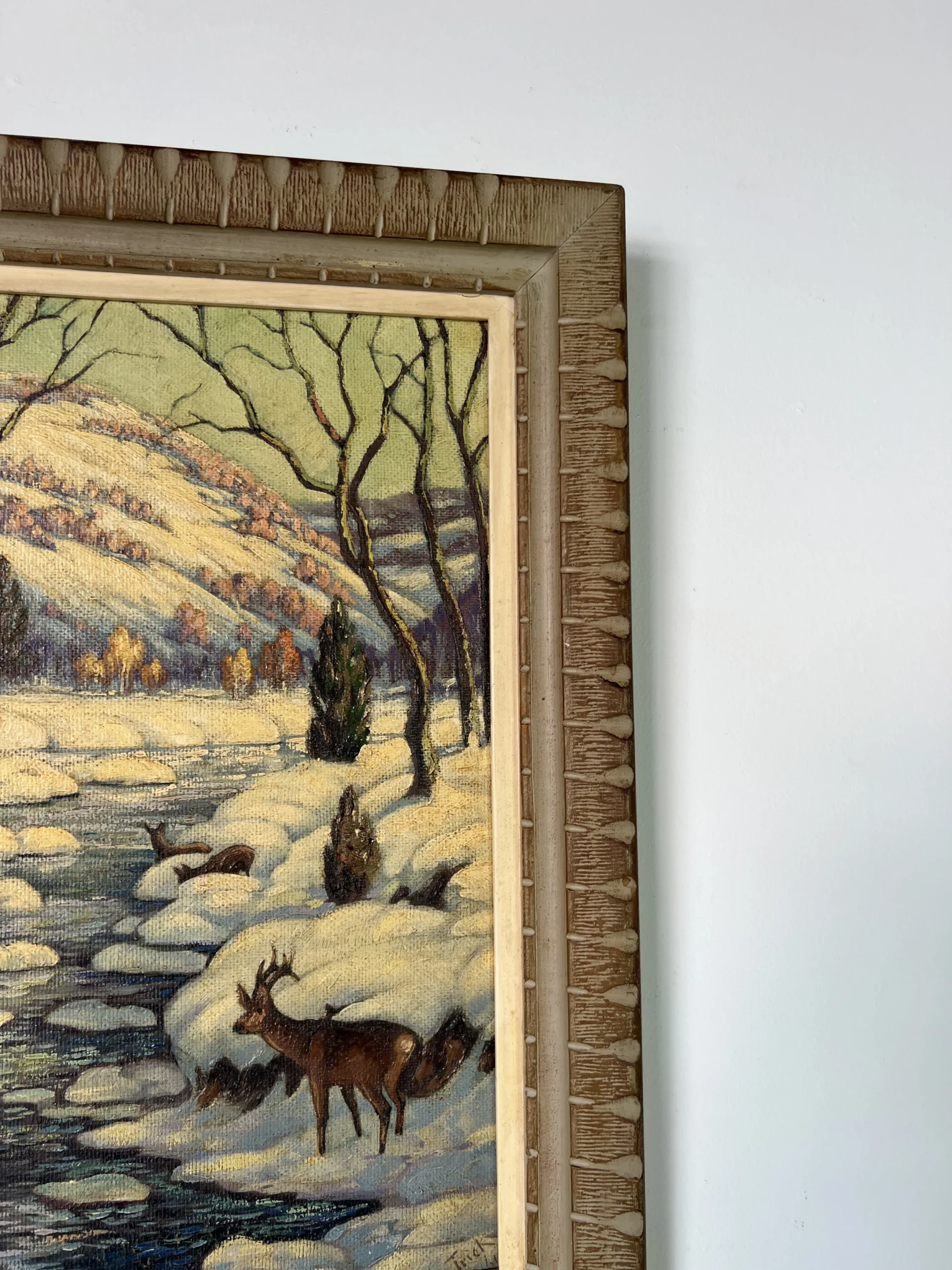 1960's Vintage Triek Winter River Landscape Oil Painting 10 1960's Vintage Triek Winter River Landscape Oil Painting - Image 10