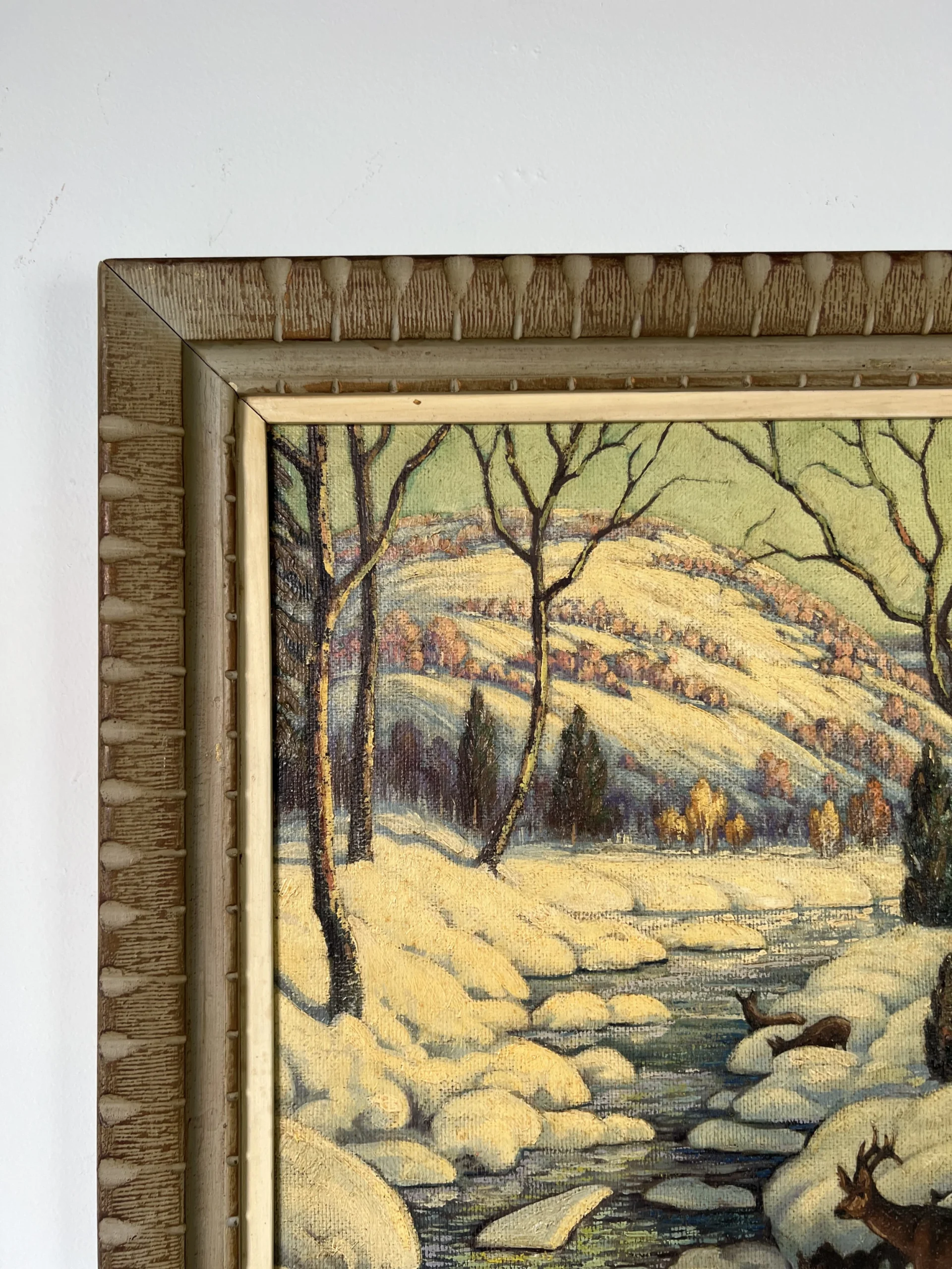 1960's Vintage Triek Winter River Landscape Oil Painting 5 1960's Vintage Triek Winter River Landscape Oil Painting - Image 5