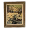 1960's Vintage Triek Winter River Landscape Oil Painting