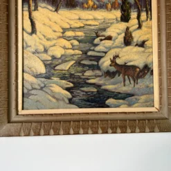1960's Vintage Triek Winter River Landscape Oil Painting 16 1960's Vintage Triek Winter River Landscape Oil Painting -chairish shop 1960s vintage triek winter river landscape oil painting 7910 scaled