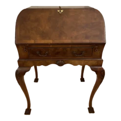 1970’s Bevan - Funnell Of Brighton Burl Walnut Drop Front Writing Desk