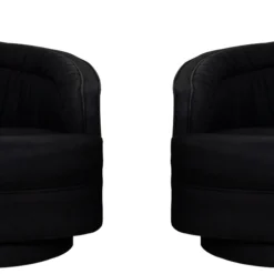 1970's Black Swivel Chairs In The Style Of Milo Baughman - A Pair -chairish shop 1970s black swivel chairs in the style of milo baughman a pair 3702