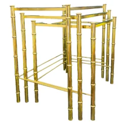 1970's Brass Faux Bamboo Nesting Tables With Glass A Set Of 3 -chairish shop 1970s brass faux bamboo nesting tables with glass a set of 3 6971