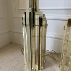 1970’s Charles Hollis Jones Cityscape Lucite And Brass Table Lamps- A Pair -chairish shop 1970s charles hollis jones cityscape lucite and brass table lamps a pair 7554 scaled