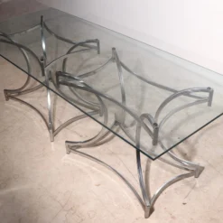 1970's Chrome And Glass Coffee Table After Baughman -chairish shop 1970s chrome and glass coffee table after baughman 0789 scaled