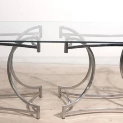 1970's Chrome And Glass Coffee Table After Baughman -chairish shop 1970s chrome and glass coffee table after baughman 1698 scaled