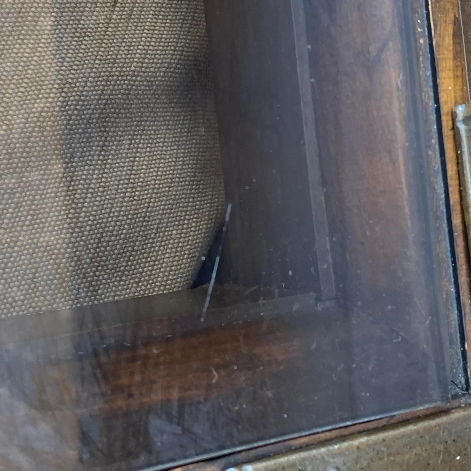 1970's Faux Bamboo Console Table With Brass Corners & Inset Glass Top 7 1970's Faux Bamboo Console Table With Brass Corners & Inset Glass Top - Image 7