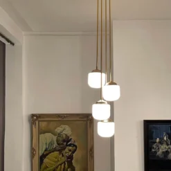 1970's Four Light Italian Pendant -chairish shop 1970s four light italian pendant 4070