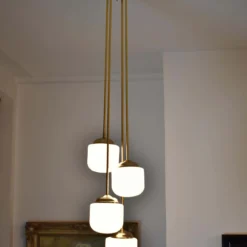 1970's Four Light Italian Pendant -chairish shop 1970s four light italian pendant 7831