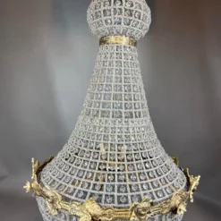 1970's French Louis XVI Style French Style Empire Bronze Chandelier -chairish shop 1970s french louis xvi style french style empire bronze chandelier 4784