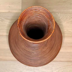 1970's Gabriella Crespi Attributed Pencil Reed Rattan Floor Vase -chairish shop 1970s gabriella crespi attributed pencil reed rattan floor vase 2893