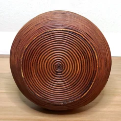 1970's Gabriella Crespi Attributed Pencil Reed Rattan Floor Vase -chairish shop 1970s gabriella crespi attributed pencil reed rattan floor vase 7772 scaled