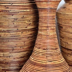 1970’s Gabriella Crespi Style Pencil Reed Rattan Vase -chairish shop 1970s gabriella crespi style pencil reed rattan vase 0520 scaled