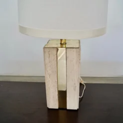 1970's Hollywood Regency Italian Travertine & Brass Table Lamp -chairish shop 1970s hollywood regency italian travertine and brass table lamp 1707 scaled