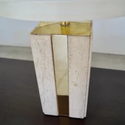 1970's Hollywood Regency Italian Travertine & Brass Table Lamp -chairish shop 1970s hollywood regency italian travertine and brass table lamp 8477