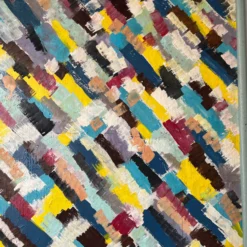 1970's J. Yermain Pop Art Multicolored Abstract Painting -chairish shop 1970s j yermain pop art multicolored abstract painting 4736 scaled