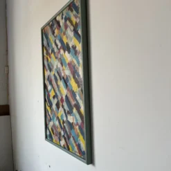 1970's J. Yermain Pop Art Multicolored Abstract Painting -chairish shop 1970s j yermain pop art multicolored abstract painting 7634 scaled