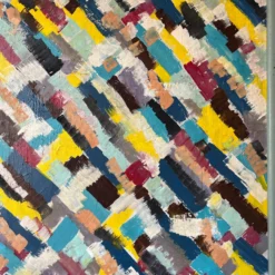 1970's J. Yermain Pop Art Multicolored Abstract Painting -chairish shop 1970s j yermain pop art multicolored abstract painting 8581 scaled