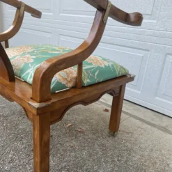 1970’s James Mont Style Horseshoe Back Chair By Schnadig -chairish shop 1970s james mont style horseshoe back chair by schnadig 3344 scaled