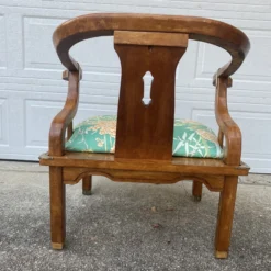 1970’s James Mont Style Horseshoe Back Chair By Schnadig -chairish shop 1970s james mont style horseshoe back chair by schnadig 8039 scaled