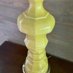 1970's Large Geometric Yellow Ceramic Table Lamp -chairish shop 1970s large geometric yellow ceramic table lamp 6958 scaled