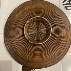 1970’s Large Pencil Reed Footed Bowl -chairish shop 1970s large pencil reed footed bowl 0808 scaled