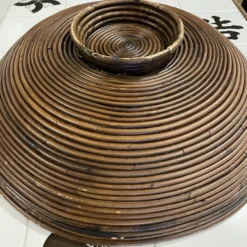 1970’s Large Pencil Reed Footed Bowl -chairish shop 1970s large pencil reed footed bowl 5884 scaled