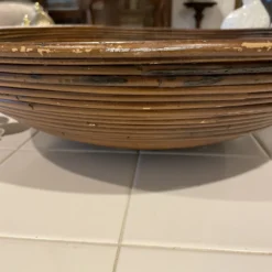 1970’s Large Pencil Reed Footed Bowl -chairish shop 1970s large pencil reed footed bowl 6749 scaled