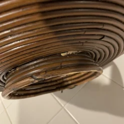 1970’s Large Pencil Reed Footed Bowl -chairish shop 1970s large pencil reed footed bowl 9524 scaled