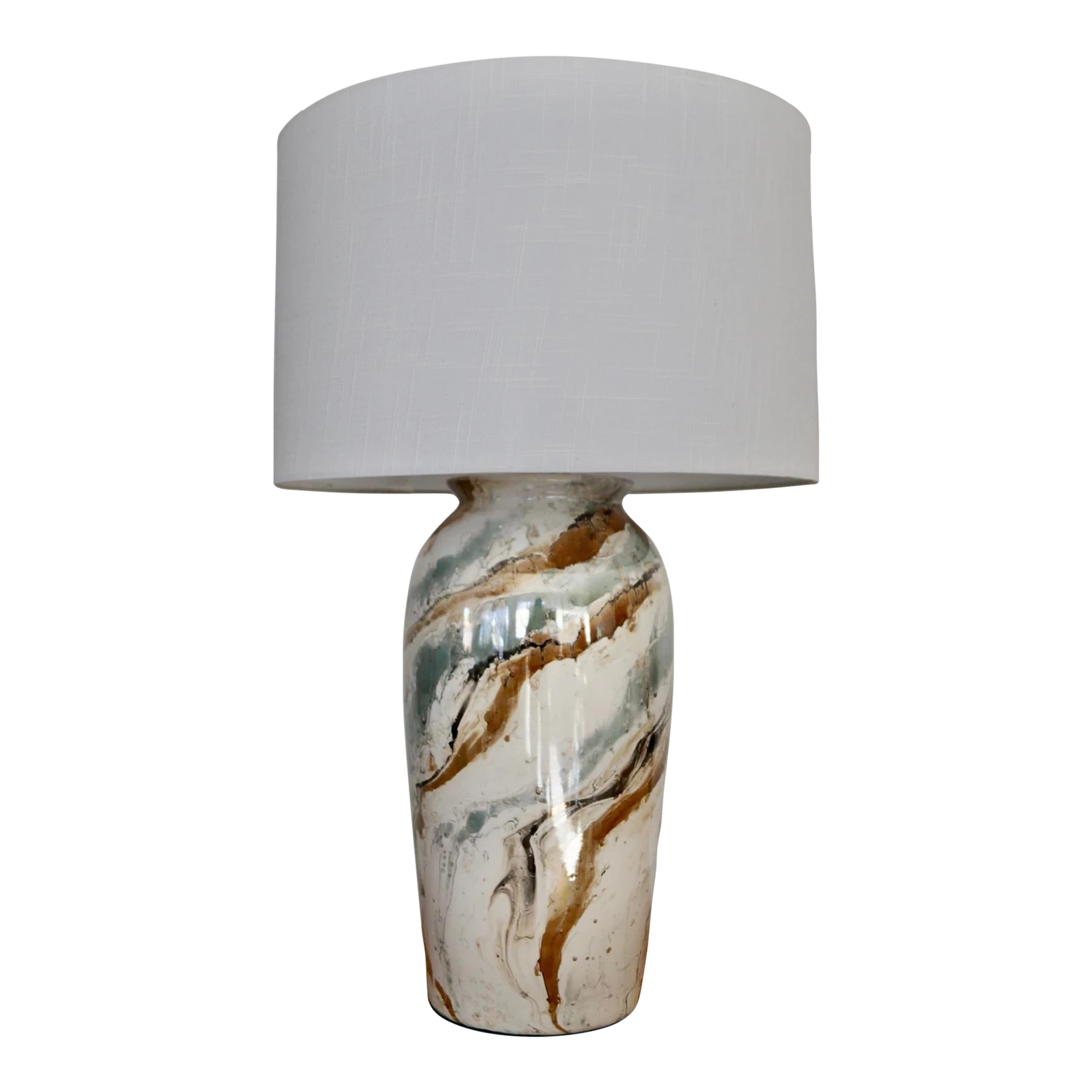 1970's Mid-Century Modern Glazed Ceramic Table Lamp 1 1970's Mid-Century Modern Glazed Ceramic Table Lamp
